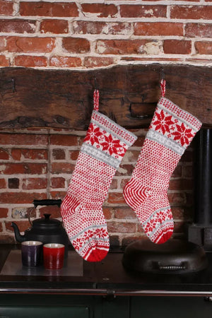 Snowflake Stocking - 100% Wool