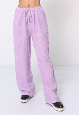 100% linen trousers REF. 30132: Terracotta / Unique