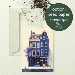 Wisteria on the canal house | Everyday Greeting Card | Dutch