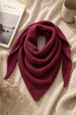 Eco cashmere ZO-MA Knitted Triangle Scarf - Camel