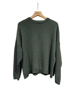 Crew neck long sleeve sweater 100% extra fine merino wool
