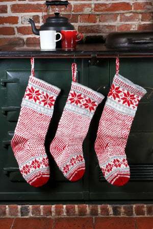 Snowflake Stocking - 100% Wool