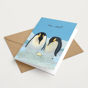 Funny First Time Parent New Baby Penguin Greeting Card
