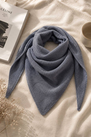 Eco cashmere ZO-MA Knitted Triangle Scarf -  Burgundy