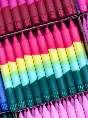 Taper Candles - Fuchsia / Yellow / Mint / Green