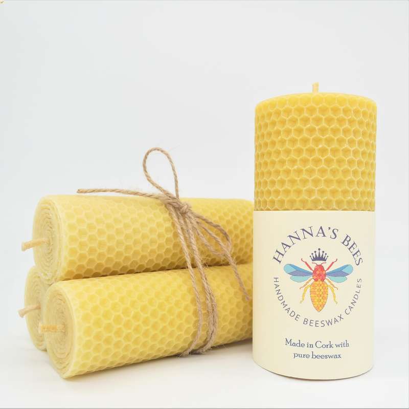 Hanna's Bees Medium Beeswax Candle