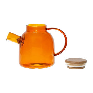 Amber Glass Teapot with Filter