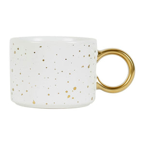 White & Gold Stoneware Cup 30cl