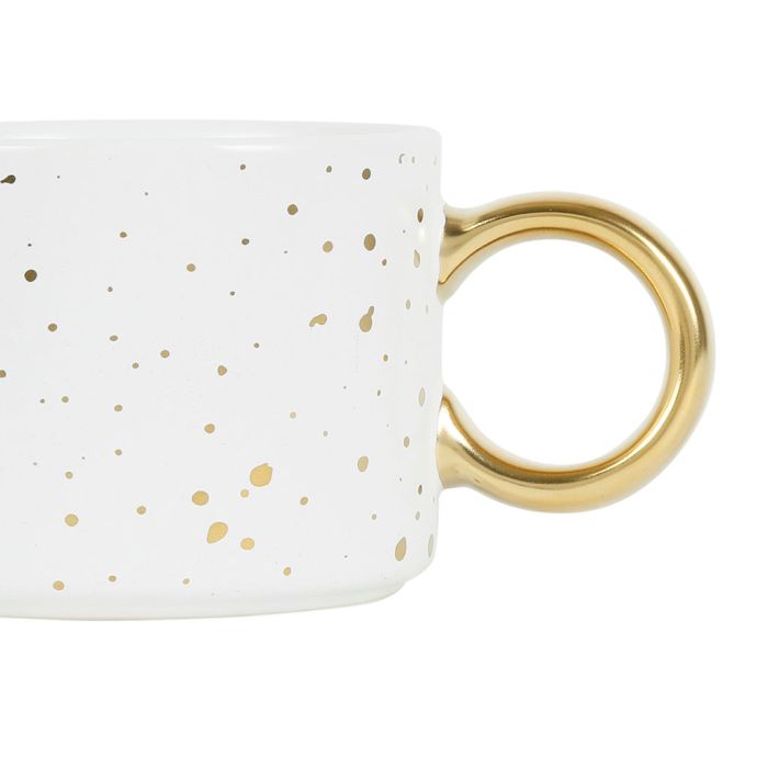 White & Gold Stoneware Cup 30cl