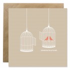 Bold Bunny Card - congratulations birdcage