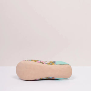 Margot Floral Babouche Slipper - Duck Egg