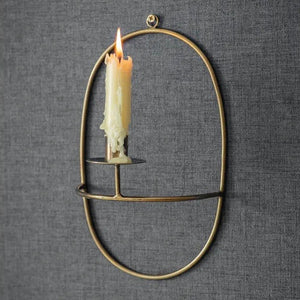 Wall Candle Holder, Brass Finish