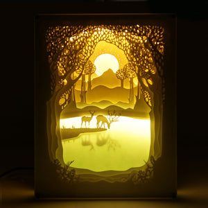 Paper Cut Light Box - Lake